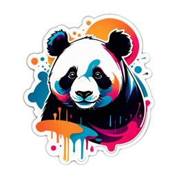 colorful panda SVG PNG design with clean design elements