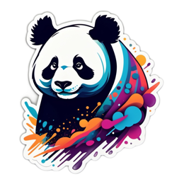 panda colorful SVG PNG design with clean design elements