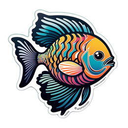 colorful fish sticker SVG PNG design with clean design elements