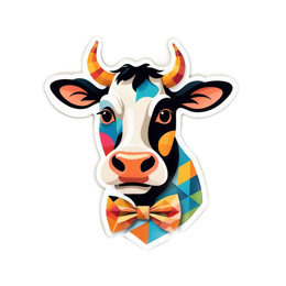 artistic cow portrait SVG PNG design