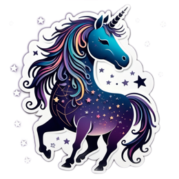unicorn colorful stars SVG PNG design with clean design elements