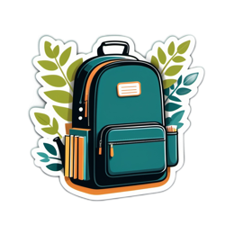 backpack leafs SVG PNG design with clean design elements