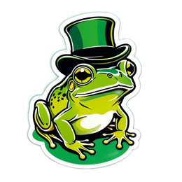 frog top hat SVG PNG design with clean design elements