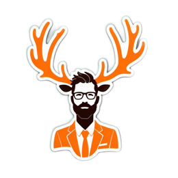 sticker deer human SVG PNG design with clean design elements