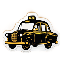taxi sticker SVG PNG design with clean design elements