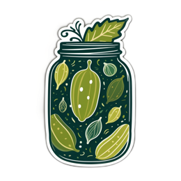 food stickers SVG PNG design with clean design elements, green and yellow floral elements