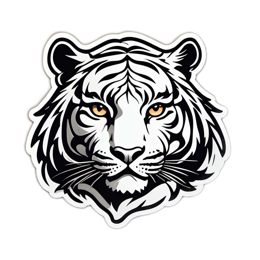tiger black white SVG PNG design with clean design elements