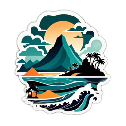 mountain ocean SVG PNG design with clean design elements