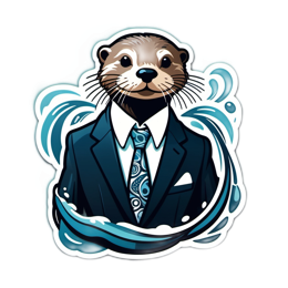 fancy otter SVG PNG design