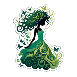 fantasy butterflies floral SVG PNG design with green floral elements