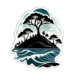 island trees water SVG PNG design