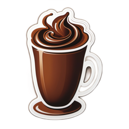 coffee hotchocolate sticker SVG PNG design with clean design elements
