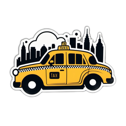 taxi cityscape landmark SVG PNG design with clean design elements