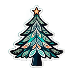 sticker tree leaves SVG PNG design with clean design elements