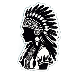 indigenous portrait SVG PNG design with clean design elements