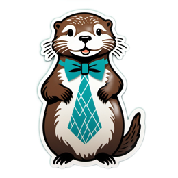 sticker otter SVG PNG design with clean design elements