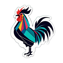 chicken polygon SVG PNG design with clean design elements