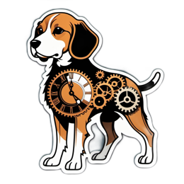 dog clock gears SVG PNG design