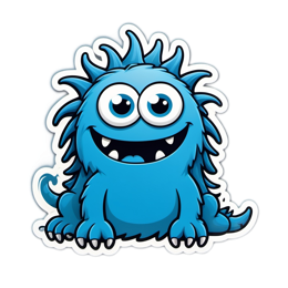 cartoon creature sticker SVG PNG design with clean design elements
