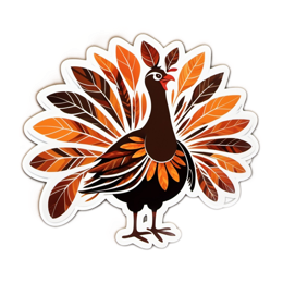 autumn turkey SVG PNG design with clean design elements, orange floral elements