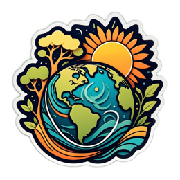 world sun tree SVG PNG design with clean design elements
