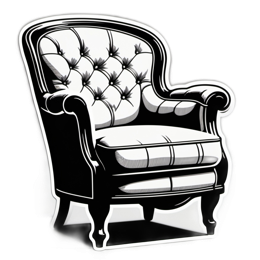 chair black white SVG PNG design with clean design elements