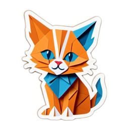 origami cat SVG PNG design with clean design elements