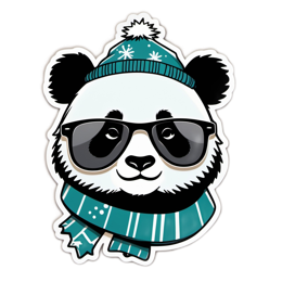 panda cool accessory SVG PNG design with clean design elements