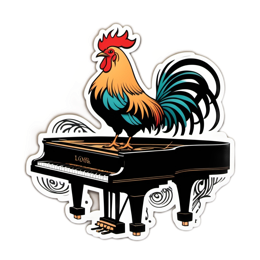 chicken piano SVG PNG design with clean design elements