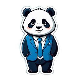 artistic panda suit SVG PNG design with clean design elements