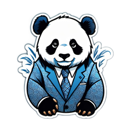 panda artistic sticker SVG PNG design with clean design elements
