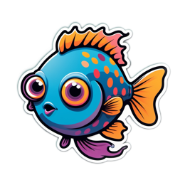 fantasy colorful fish SVG PNG design with clean design elements