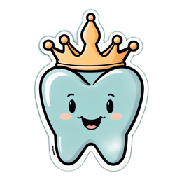 tooth crown happy SVG PNG design with clean design elements