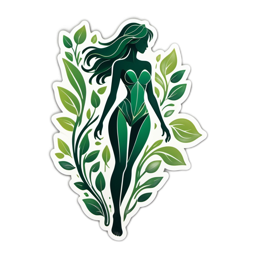 plant woman SVG PNG design with green floral elements