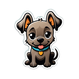 cartoon dog cutie SVG PNG design with clean design elements