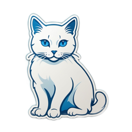 cute blue eyed cat SVG PNG design with clean design elements