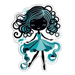 dancing ballet SVG PNG design with clean design elements