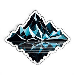 geometric mountains SVG PNG design with clean design elements