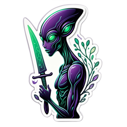 alien sword SVG PNG design with clean design elements