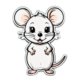 cute mouse cartoon SVG PNG design with clean design elements