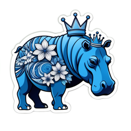 fantasy flower crown SVG PNG design with white and blue floral elements