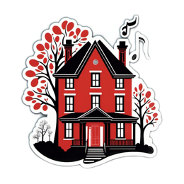 house foliage music SVG PNG design with clean design elements