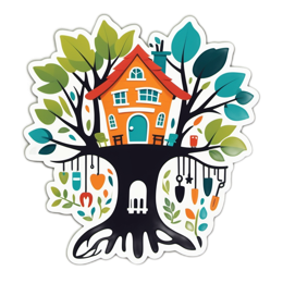treehouse gardening SVG PNG design with clean design elements