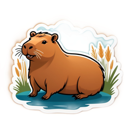 capybara sticker SVG PNG design with clean design elements