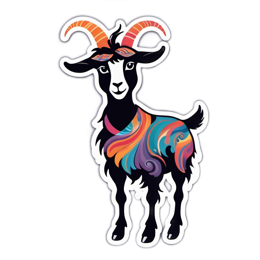 fantasy colorful goat SVG PNG design with clean design elements