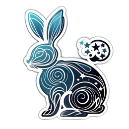 rabbit stars SVG PNG design with clean design elements