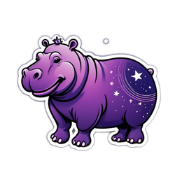 hippo space stars SVG PNG design