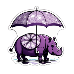 fantasy hippo umbrella SVG PNG design with clean design elements