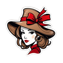 fashion hat redbow SVG PNG design