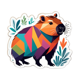 artistic capybara SVG PNG design with clean design elements